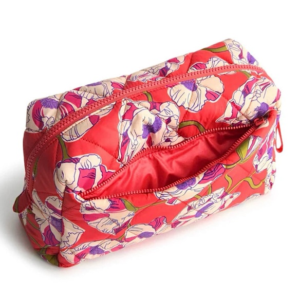 Vera Bradley Large Cosmetic Bag in Swirling Poppies - Picture 3 of 3